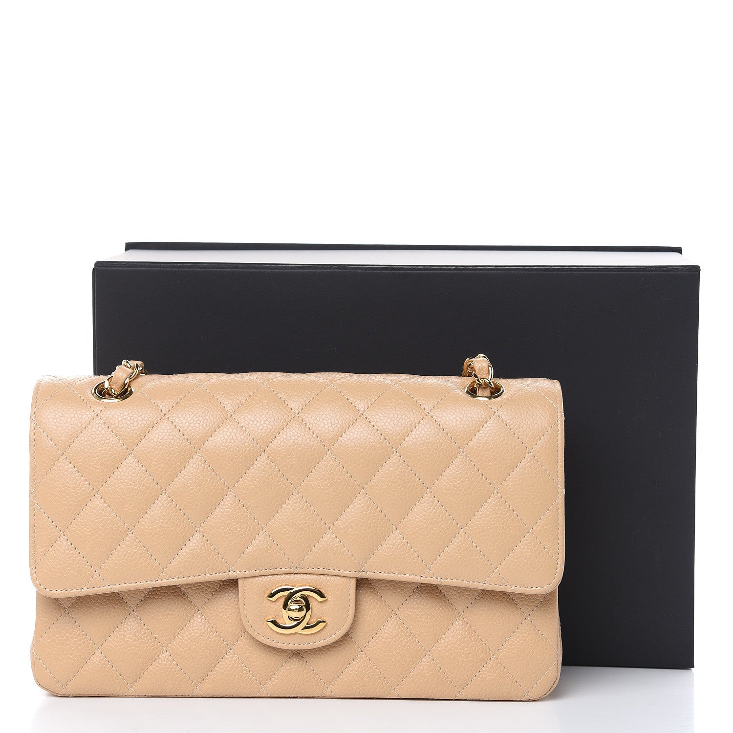 Chanel Caviar Quilted Medium Double Flap Light Beige 11 of 11