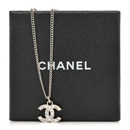 Chanel Crystal Timeless CC Necklace Silver 5 of 5