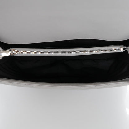 Saint Laurent Sheepskin Matelasse Chevron Monogram Large College Satchel Light Grey 5 of 6