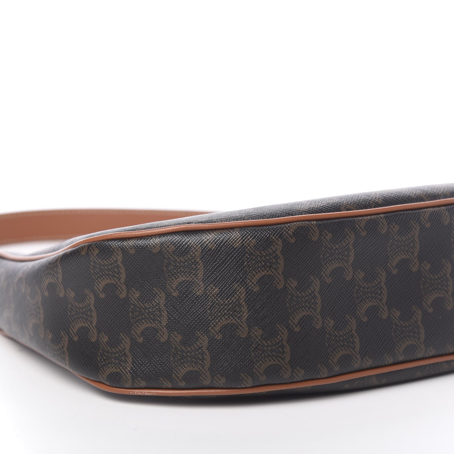 Celine Triomphe Canvas Calfskin Ava Shoulder Bag Tan 11 of 12