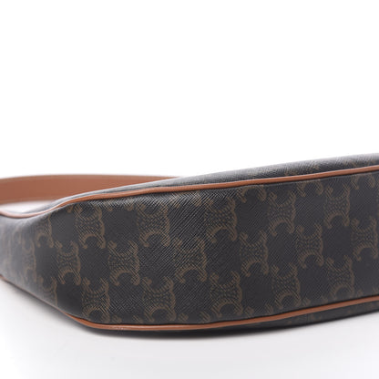 Celine Triomphe Canvas Calfskin Ava Shoulder Bag Tan 11 of 12