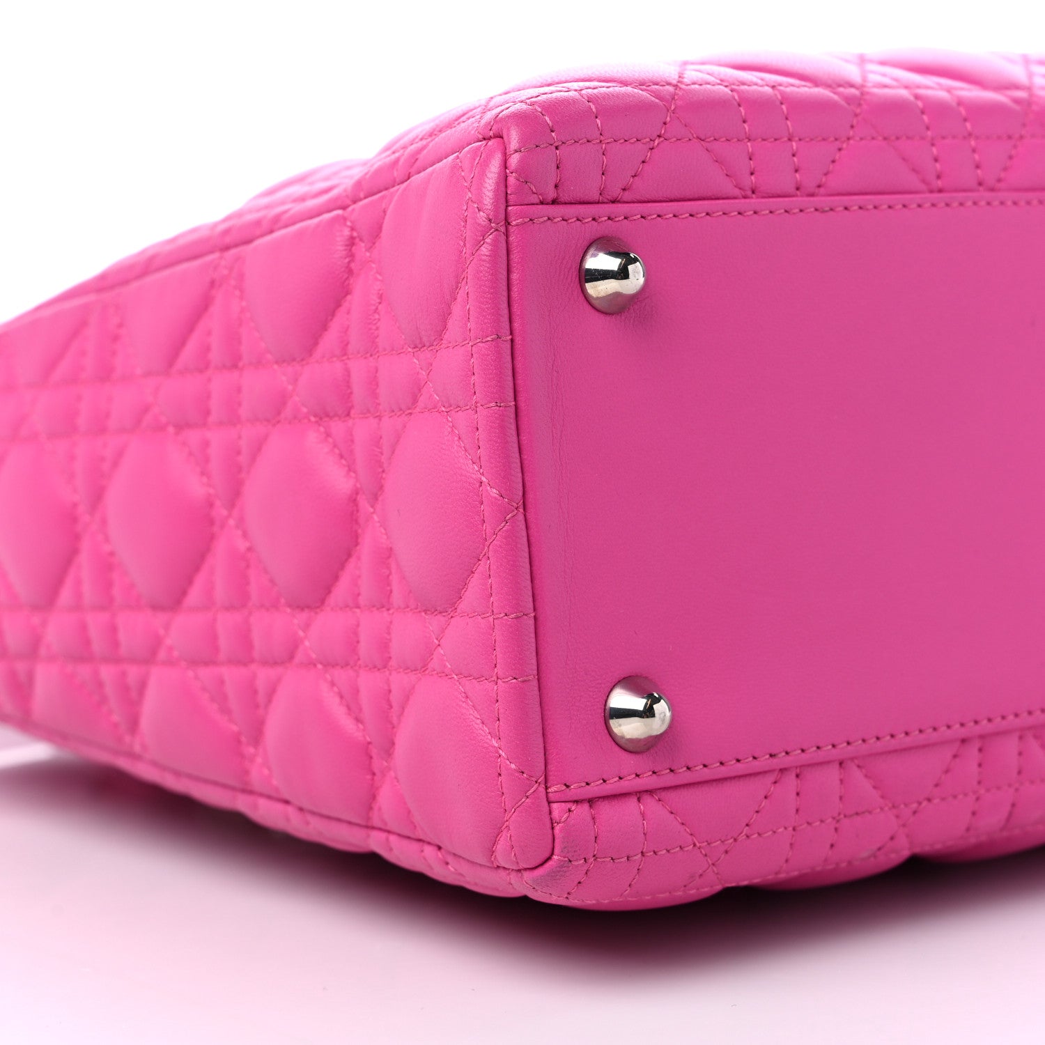Christian Dior Lambskin Cannage Large Lady Dior Fuchsia 8 of 14