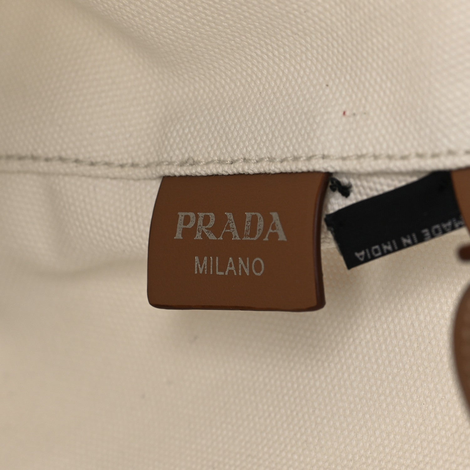 Prada Canapa Logo Bucket Tote White 6 of 11