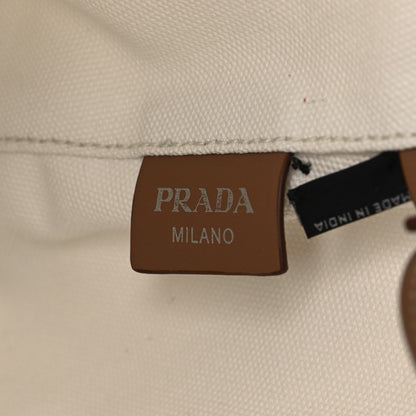Prada Canapa Logo Bucket Tote White 6 of 11