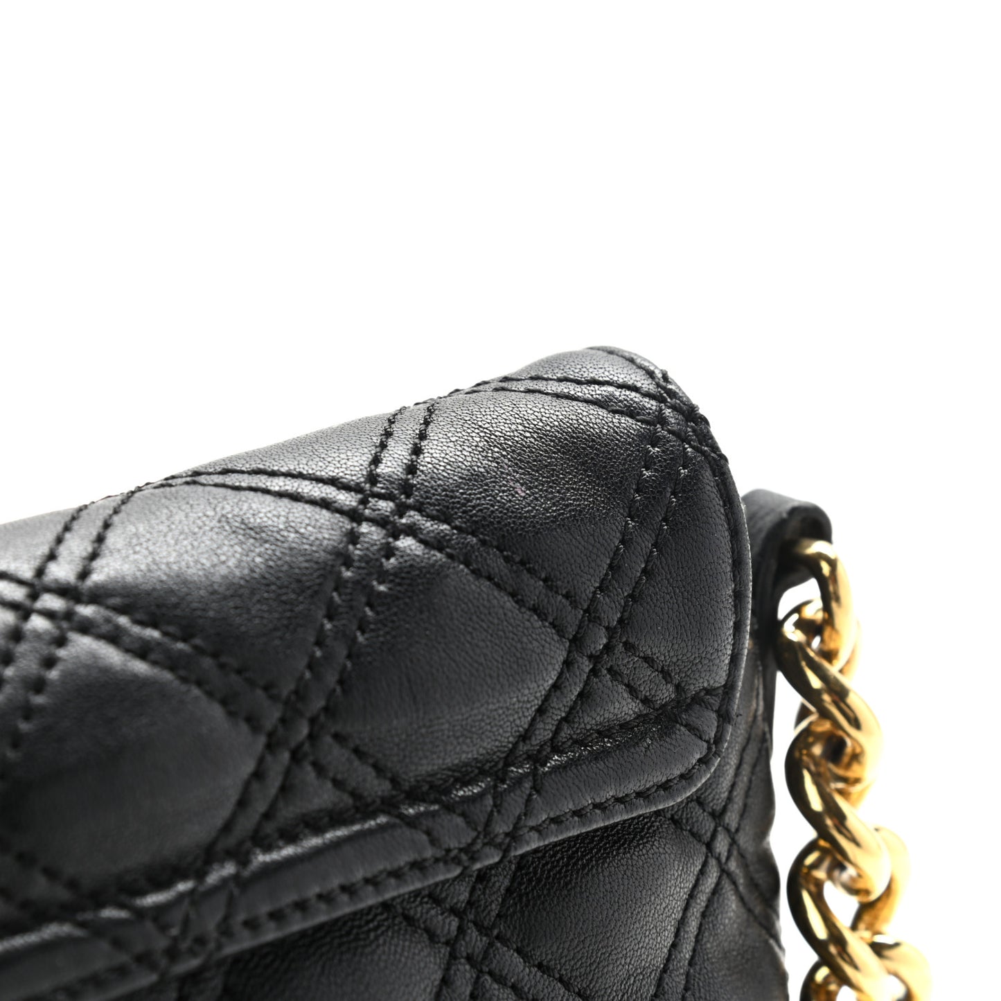 Lambskin Quilted The Large Single Flap Black