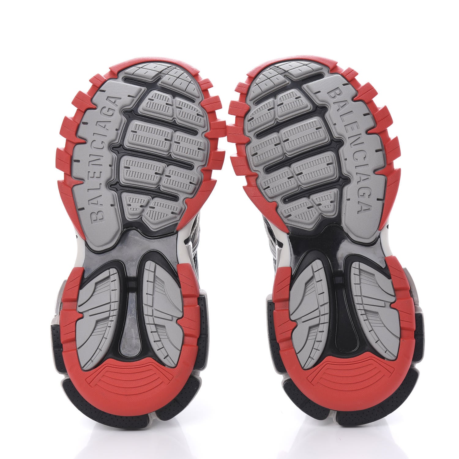 Balenciaga Rubber Mesh Bi-Color Womens Track.2 Open Sneakers 38 Black Grey Red 5 of 9