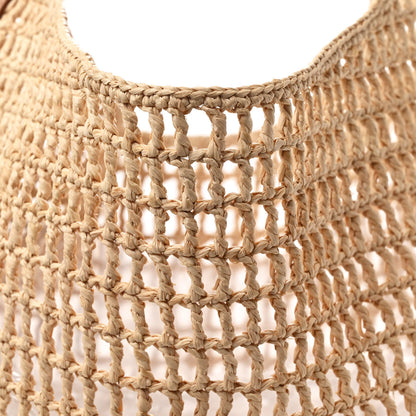 Saint Laurent Raffia Calfskin Oxalis Shoulder Bag Naturale 8 of 10
