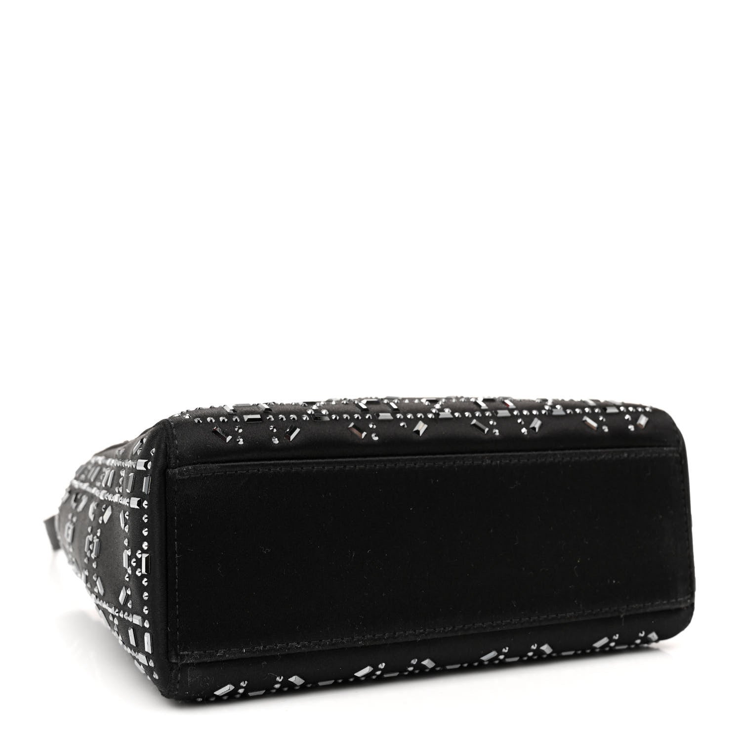 Christian Dior Satin Crystal Cannage Mini Lady Dior Black 4 of 12