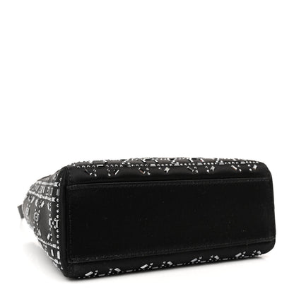 Christian Dior Satin Crystal Cannage Mini Lady Dior Black 4 of 12