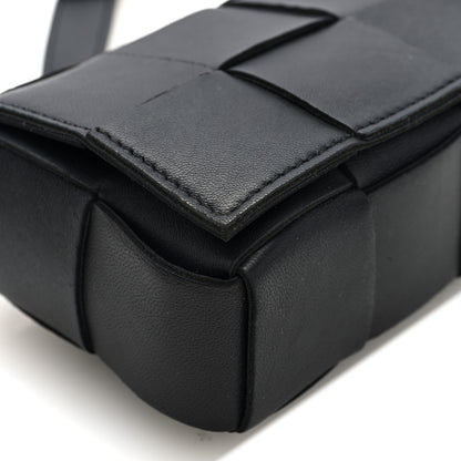Bottega Veneta Lambskin Maxi Intrecciato Extra Mini Cassette Crossbody Bag Black 8 of 9