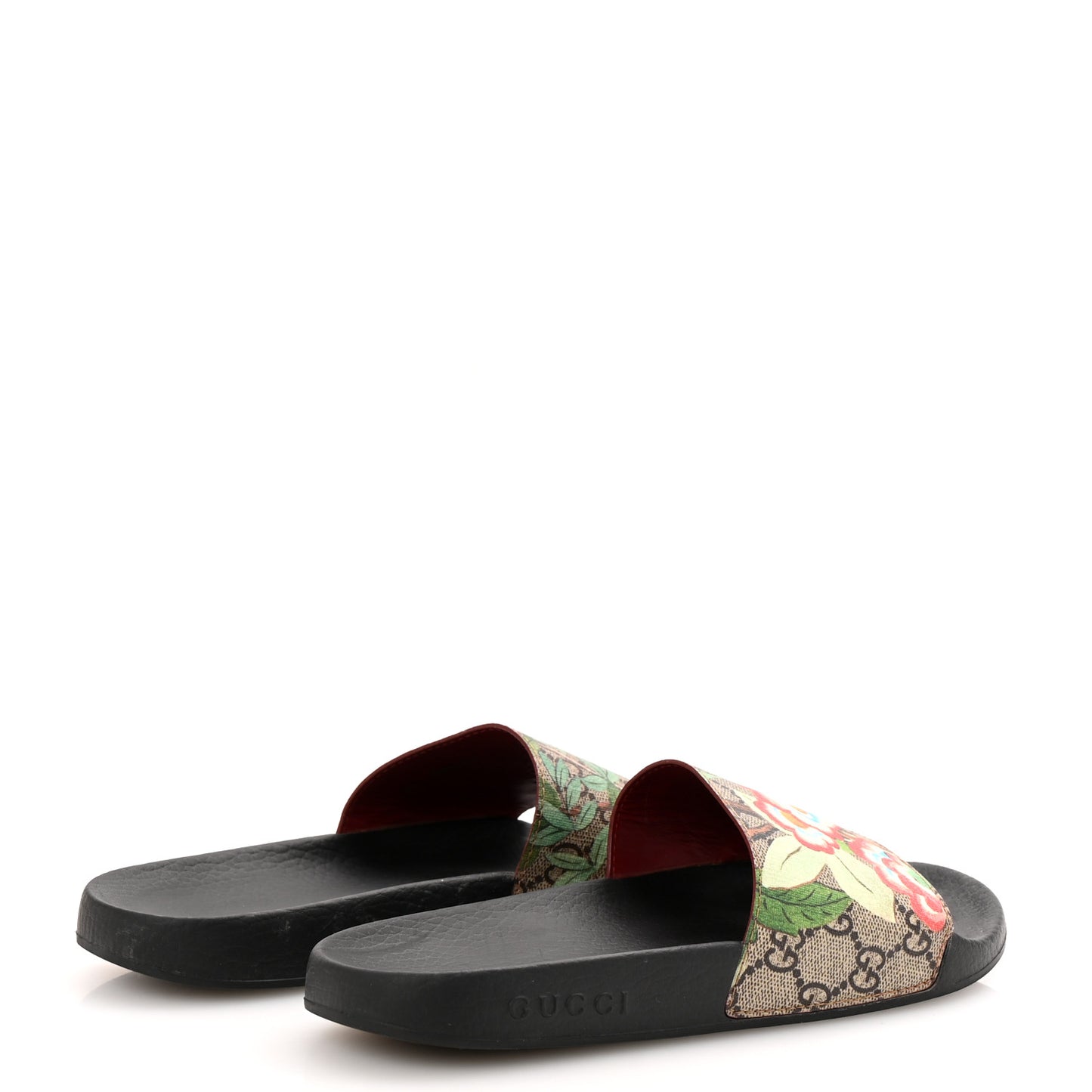 GG Supreme Monogram Tian Womens Slide Sandals 38 Beige Multicolor
