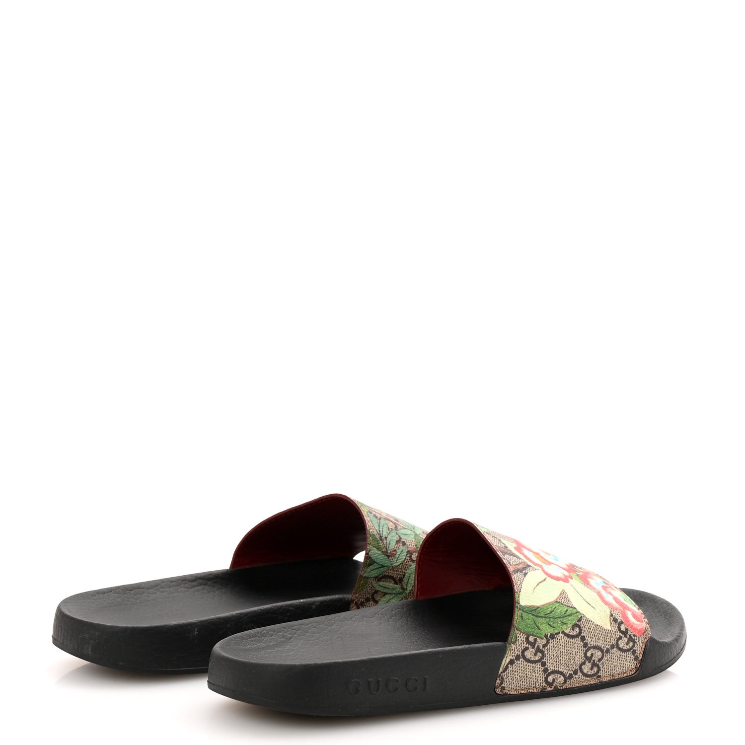 Gucci GG Supreme Monogram Tian Womens Slide Sandals 38 Beige Multicolor 5 of 9