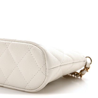 Chanel Caviar Quilted Classic Clutch With Chain White 10 of 11