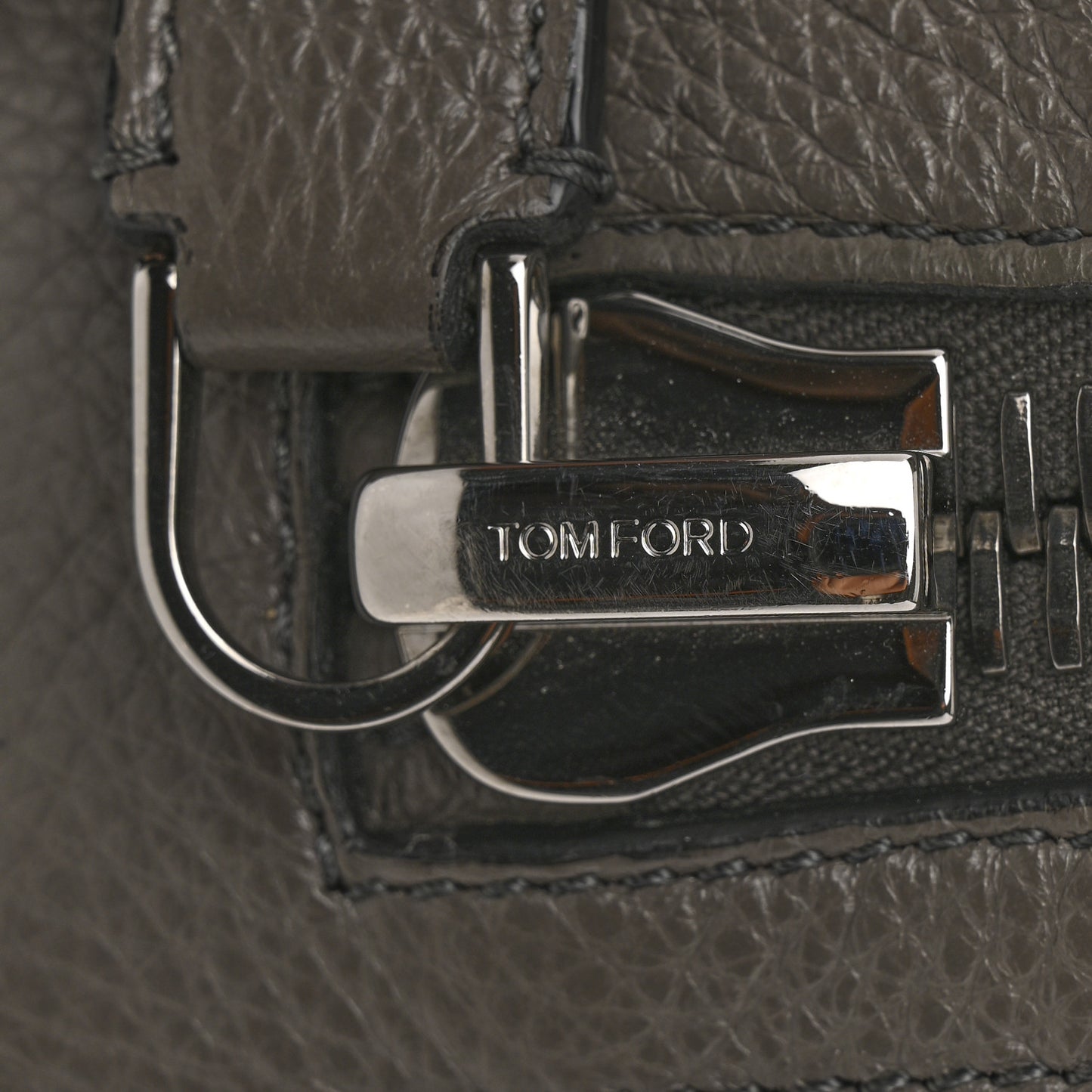 Pebbled Calfskin Alix Zip + Padlock Crossbody Grey
