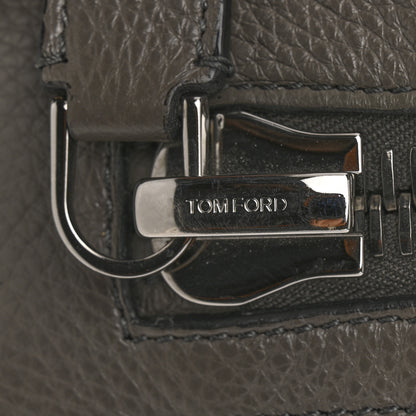 Tom Ford Pebbled Calfskin Alix Zip + Padlock Crossbody Grey 11 of 14