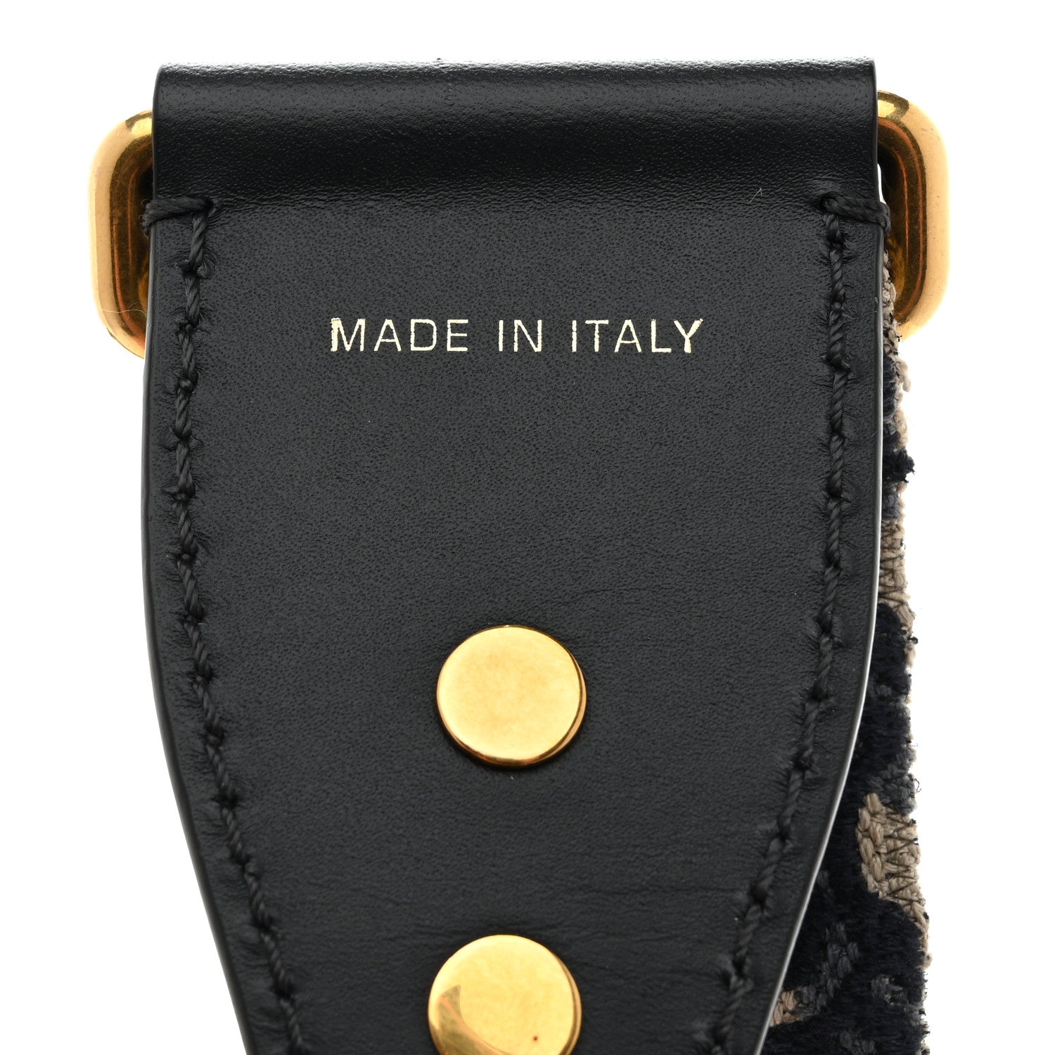 Christian Dior Oblique Studded Shoulder Strap Blue 4 of 5