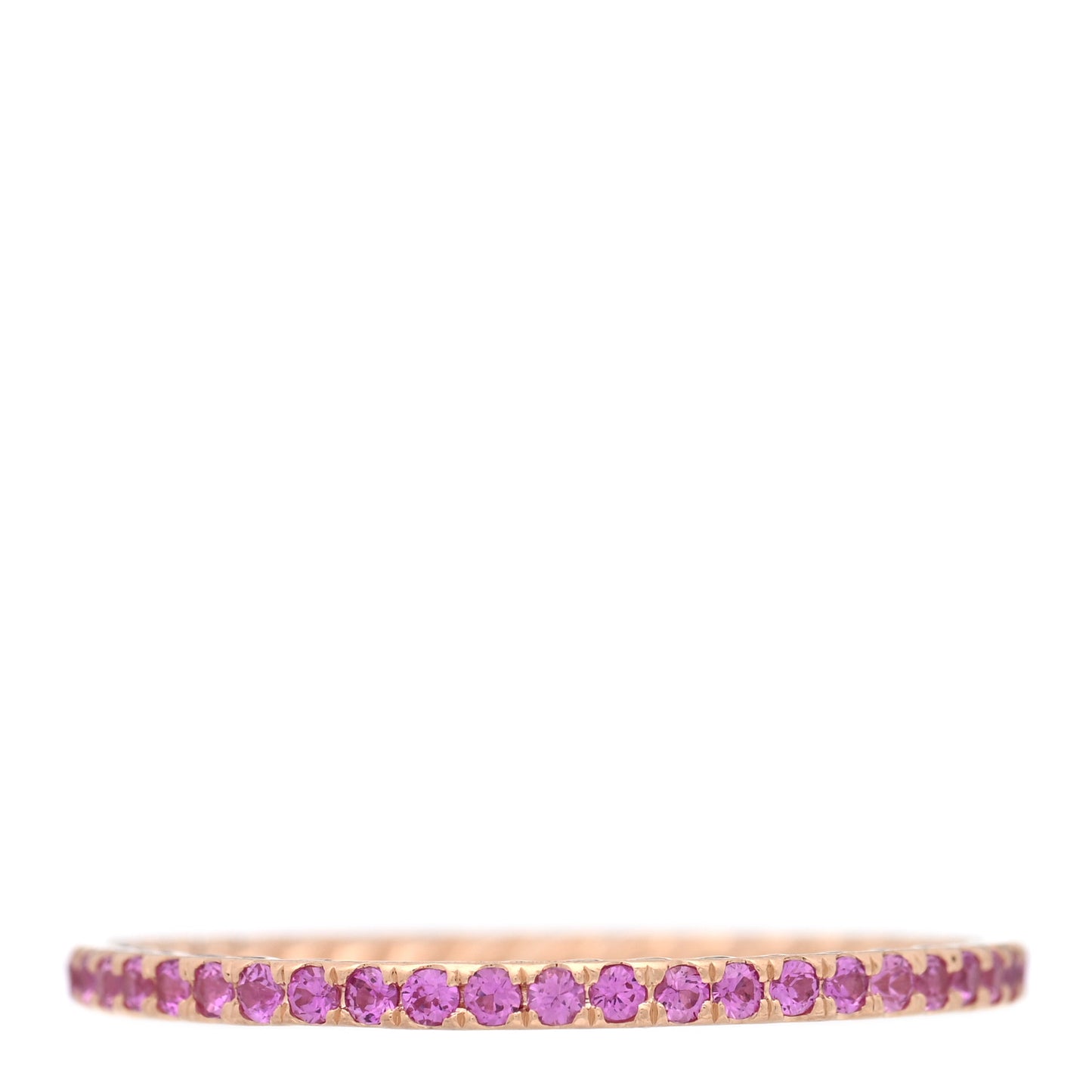 18K Rose Gold Pink Sapphire 1.85mm Eden Eternity Band Ring 66 11.5