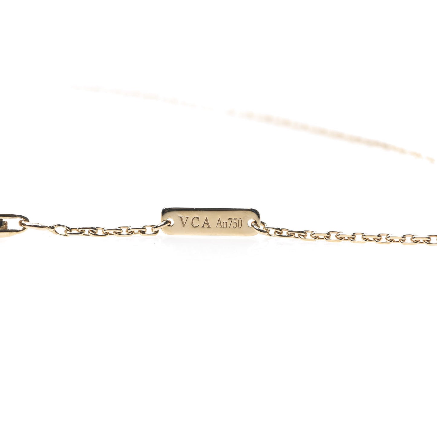 18K Yellow Gold Mother of Pearl Vintage Alhambra Pendant Necklace