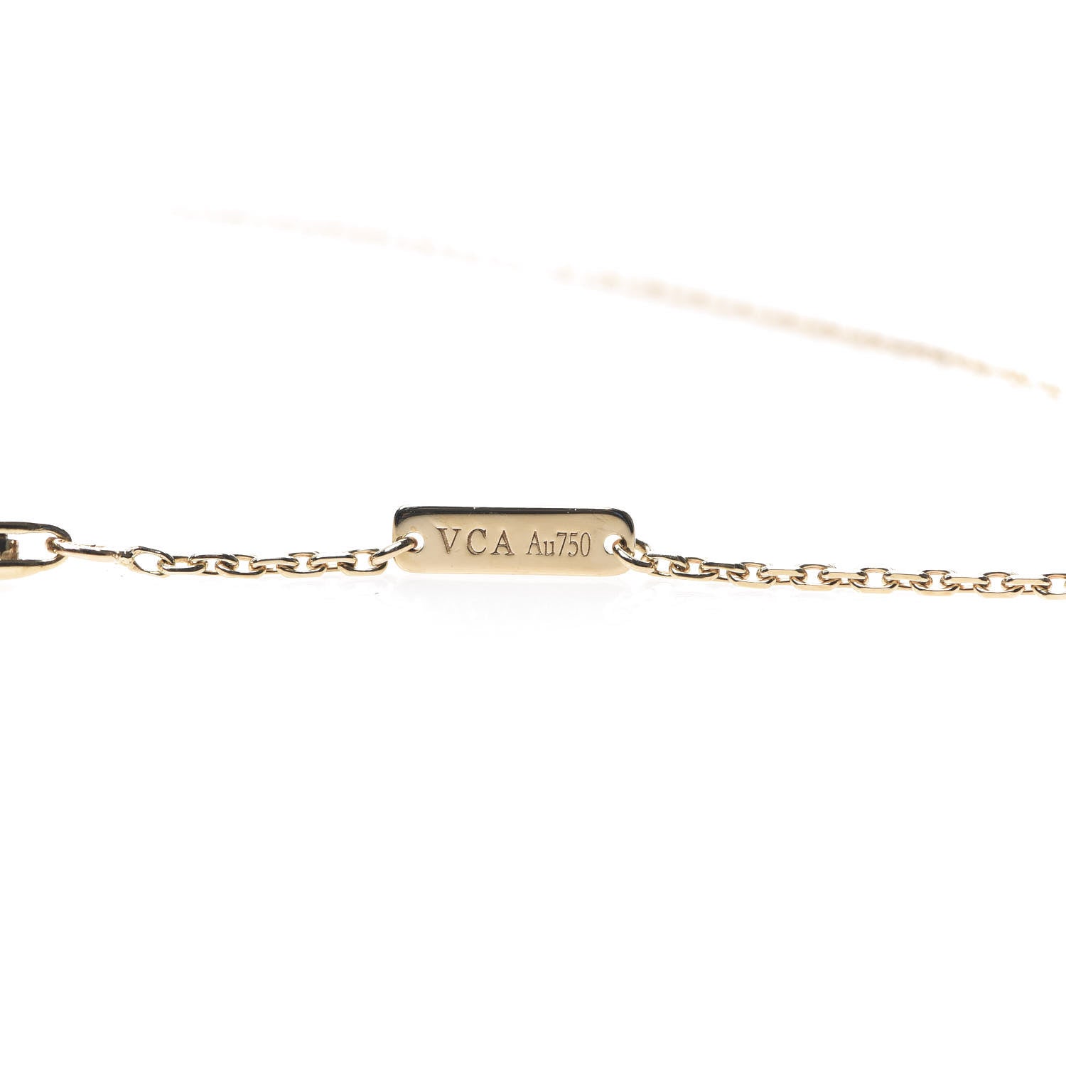 Van Cleef & Arpels 18K Yellow Gold Mother of Pearl Vintage Alhambra Pendant Necklace 6 of 6