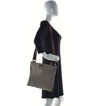 Gucci GG Supreme Monogram Medium Flat Messenger Bag Dark Brown 2 of 13