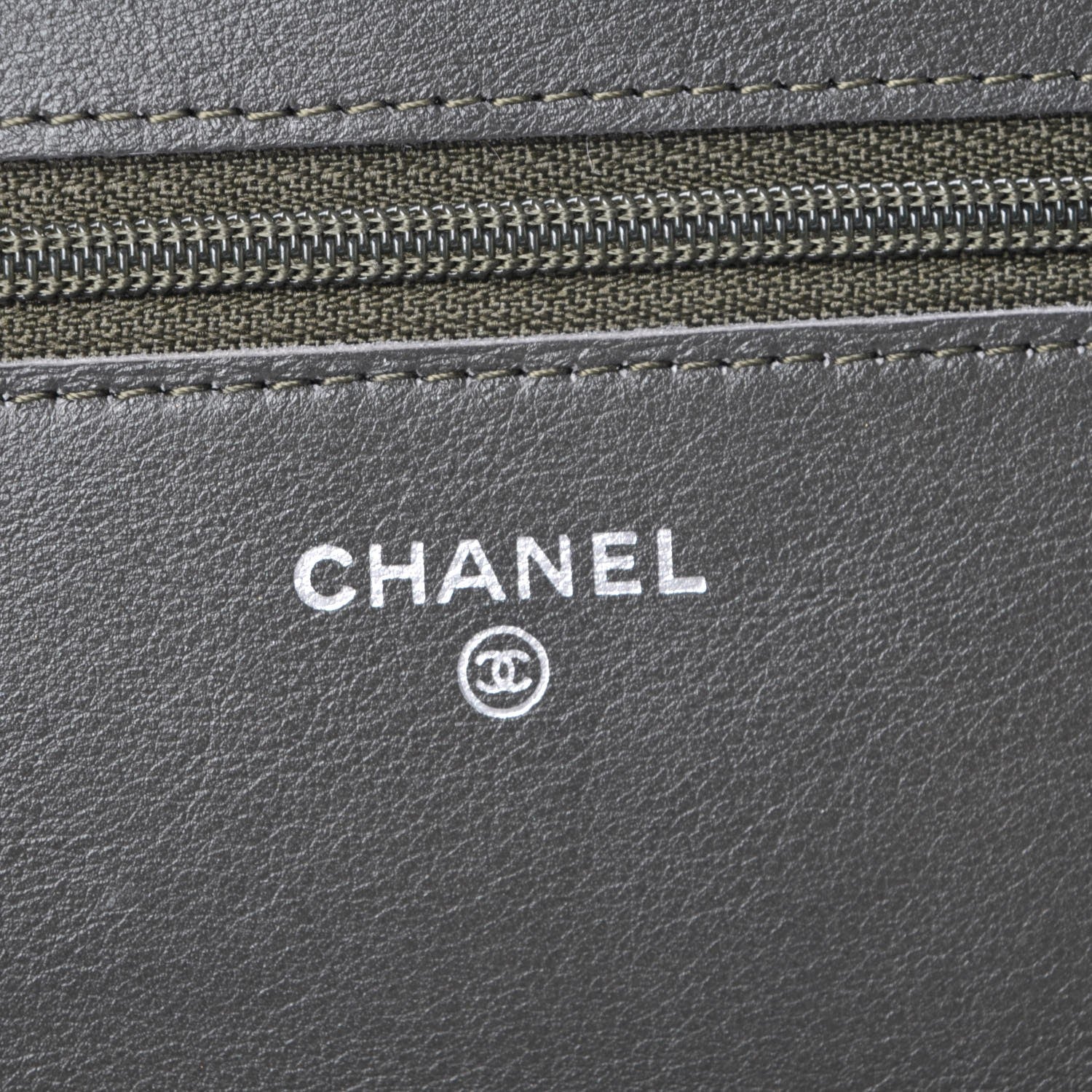 Chanel Caviar Timeless CC Wallet on Chain WOC Dark Grey 6 of 9