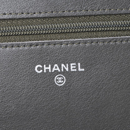 Chanel Caviar Timeless CC Wallet on Chain WOC Dark Grey 6 of 9