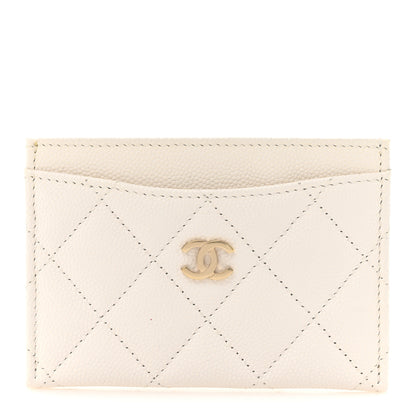 Chanel Caviar Quilted Card Holder White 1 of 9