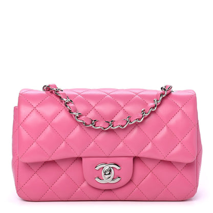 Chanel Lambskin Quilted Mini Rectangular Flap Pink 1 of 4