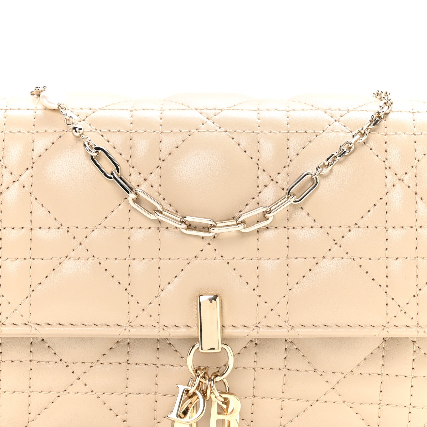 Christian Dior Lambskin Cannage Chain My Dior Daily Chain Pouch Powder Beige 9 of 12