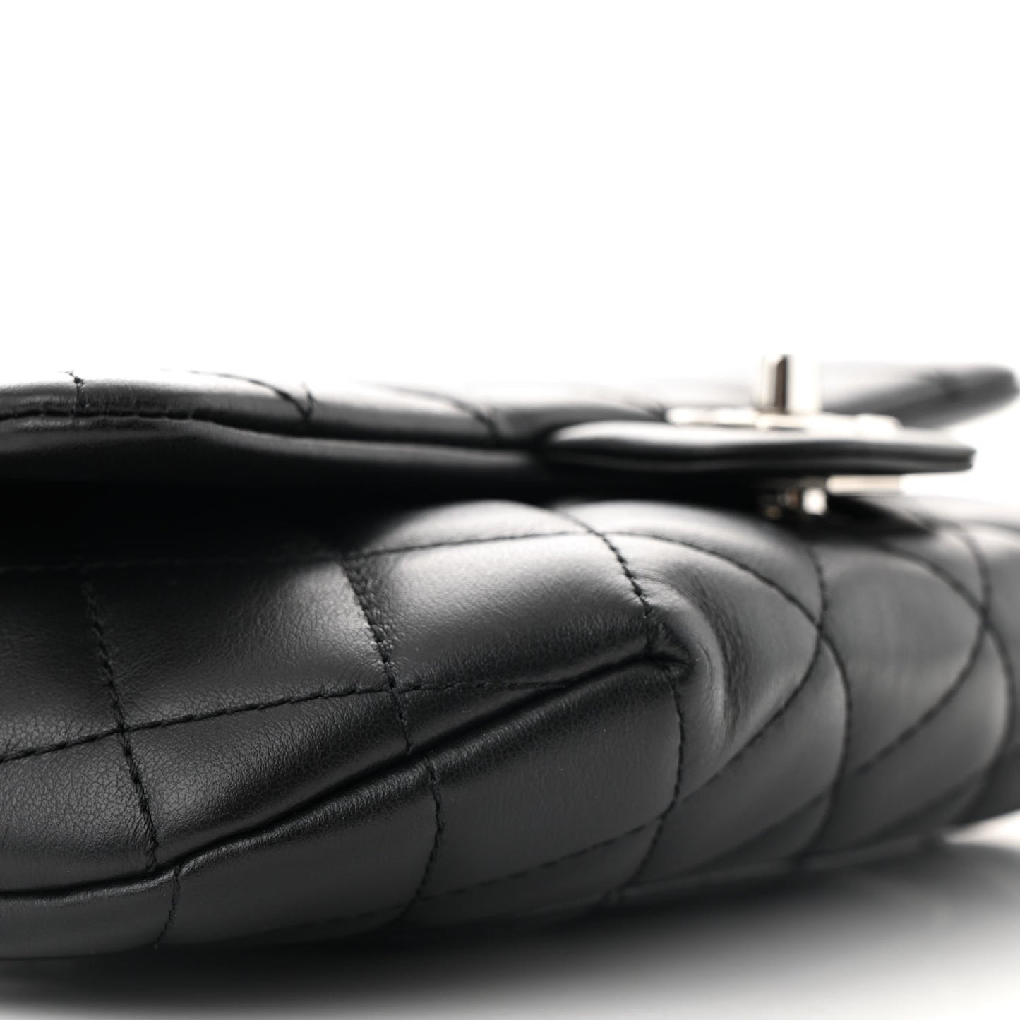Calfskin Quilted CC Uniform Flap Belt Bag Black