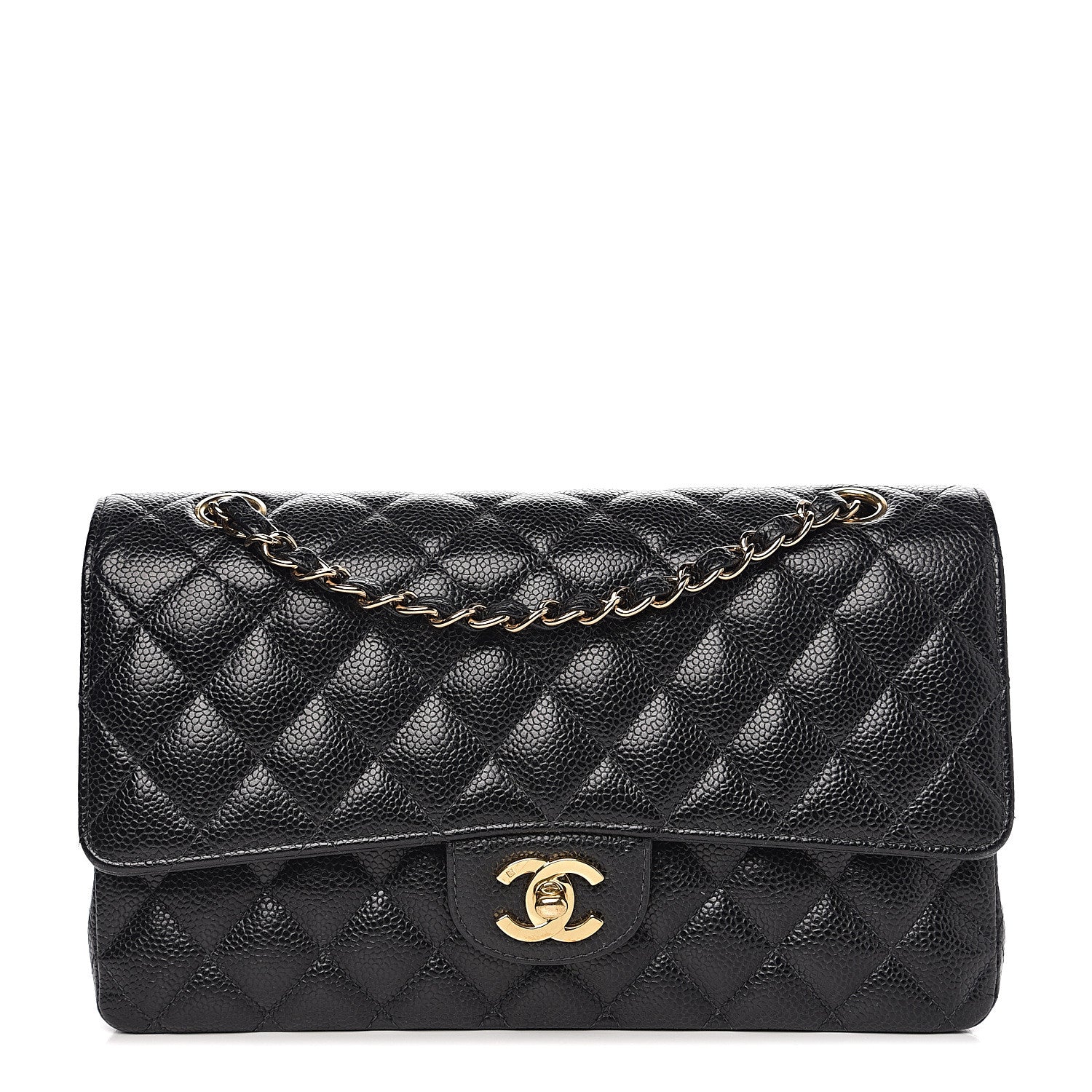 Chanel Caviar Quilted Medium Double Flap Black 1 of 14