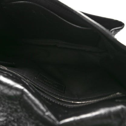 Saint Laurent Crinkled Calfskin Matelasse Monogram Medium Niki Chain Satchel Black 5 of 11