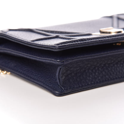 Christian Dior Grained Calfskin Diorama Wallet on Chain Pouch Indigo 5 of 10