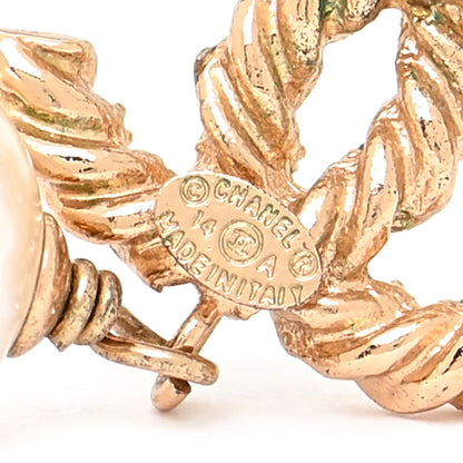 Chanel Crystal Pearl CC Drop Earrings Gold 4 of 9