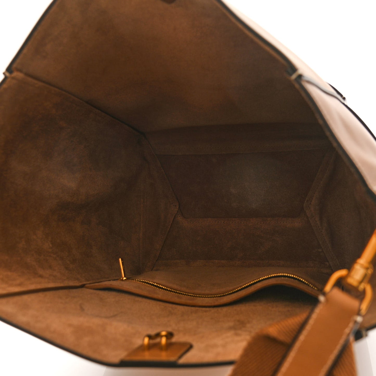Natural Calfskin Sangle Bucket Bag Light Camel