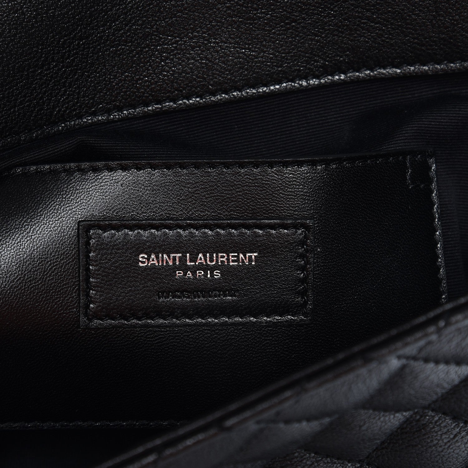 Saint Laurent Sheepskin Tri-Quilt Monogram Medium College Bag Black 7 of 9