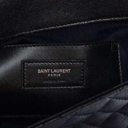 Saint Laurent Sheepskin Tri-Quilt Monogram Medium College Bag Black 7 of 9
