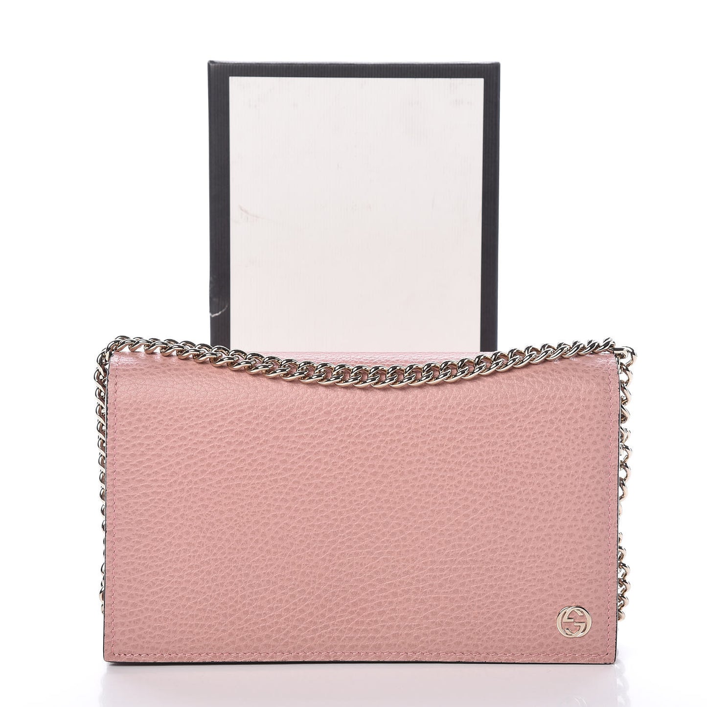 Dollar Calfskin Medium Betty Chain Wallet Soft Pink