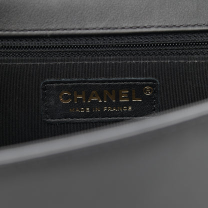 Chanel Calfskin Chevron Quilted New Medium Boy Flap Black 6 of 15
