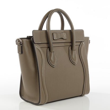 Celine Drummed Calfskin Nano Luggage Souris 3 of 8