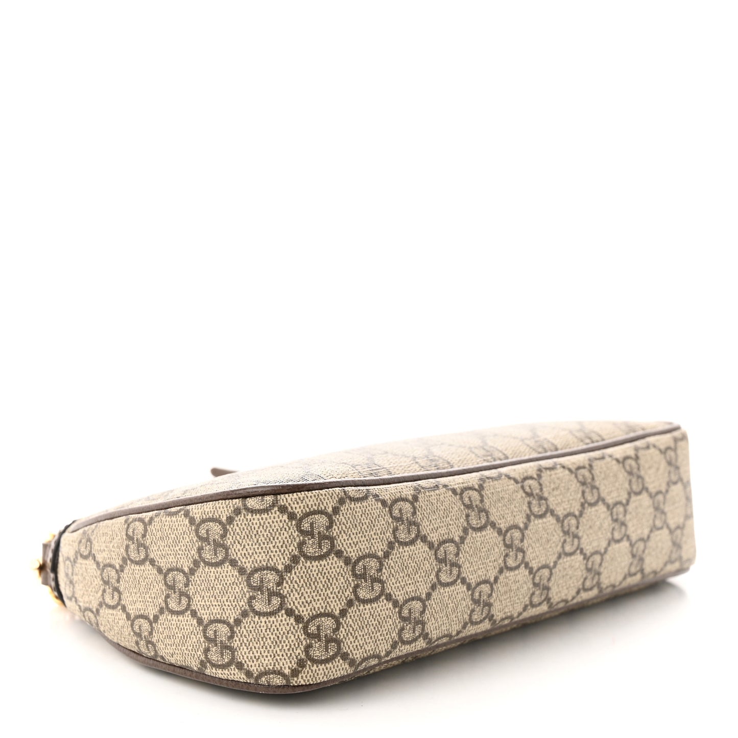 GG Supreme Monogram Textured Dollar Calfskin Web Small Ophidia GG Handbag Beige Ebony New Acero