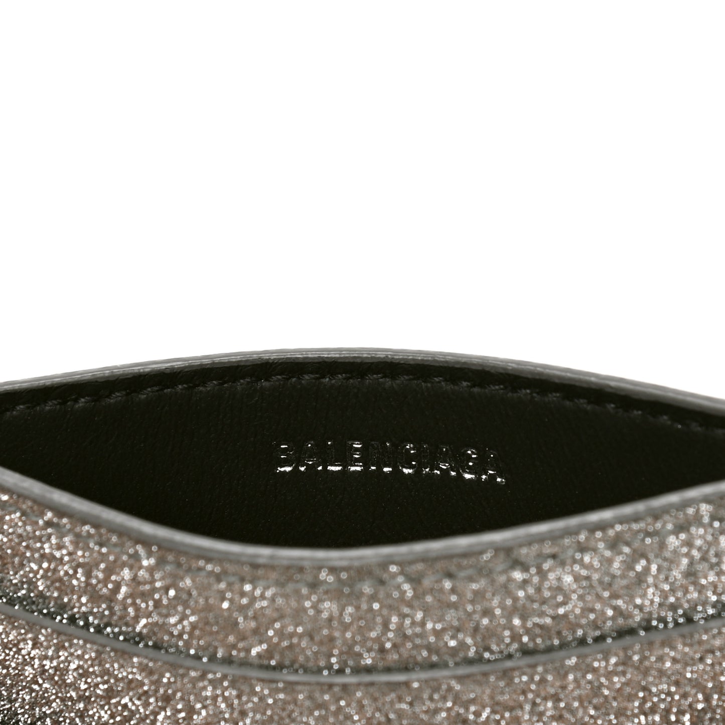 Glitter Calfskin Everyday Multi Card Case Silver