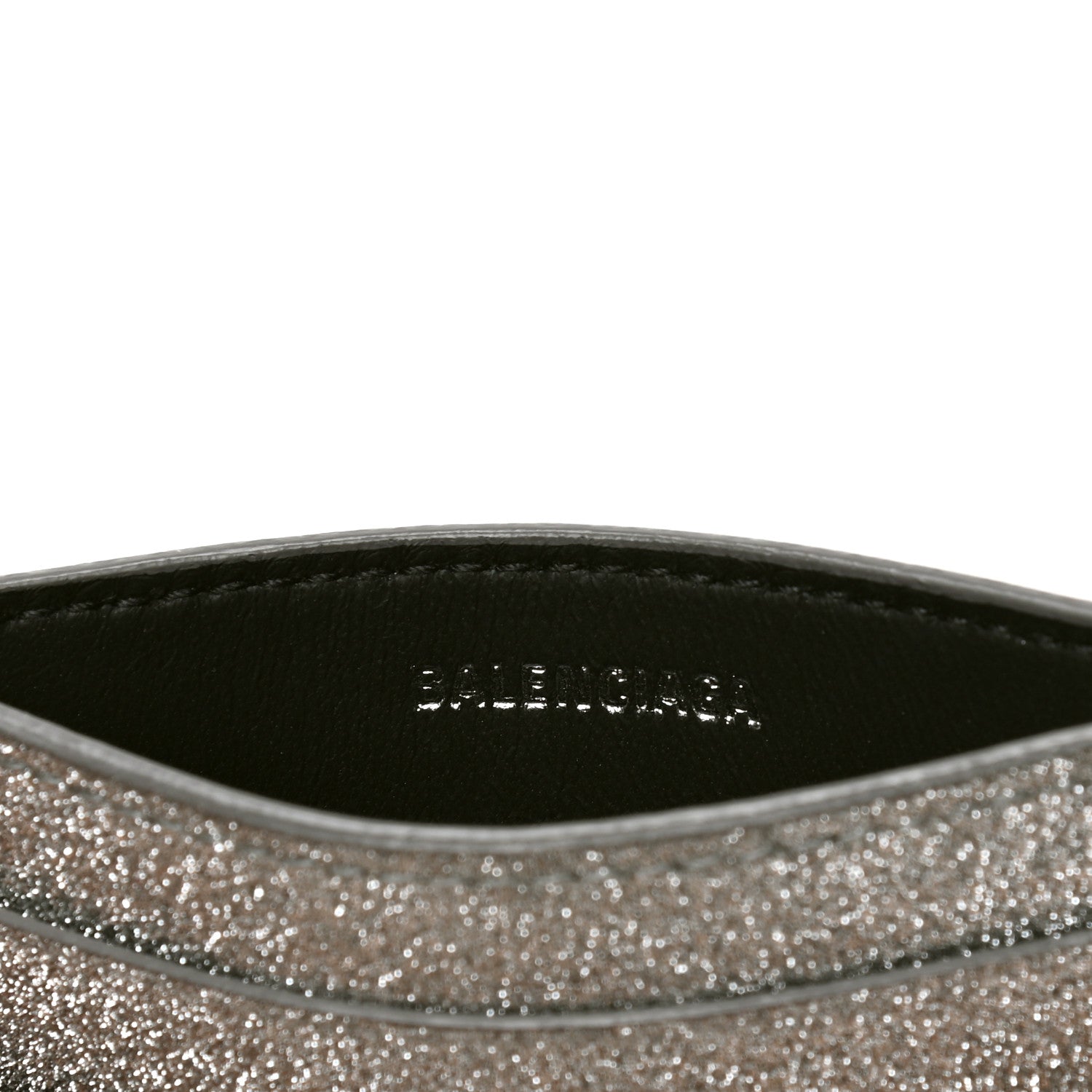 Balenciaga Glitter Calfskin Everyday Multi Card Case Silver 4 of 4