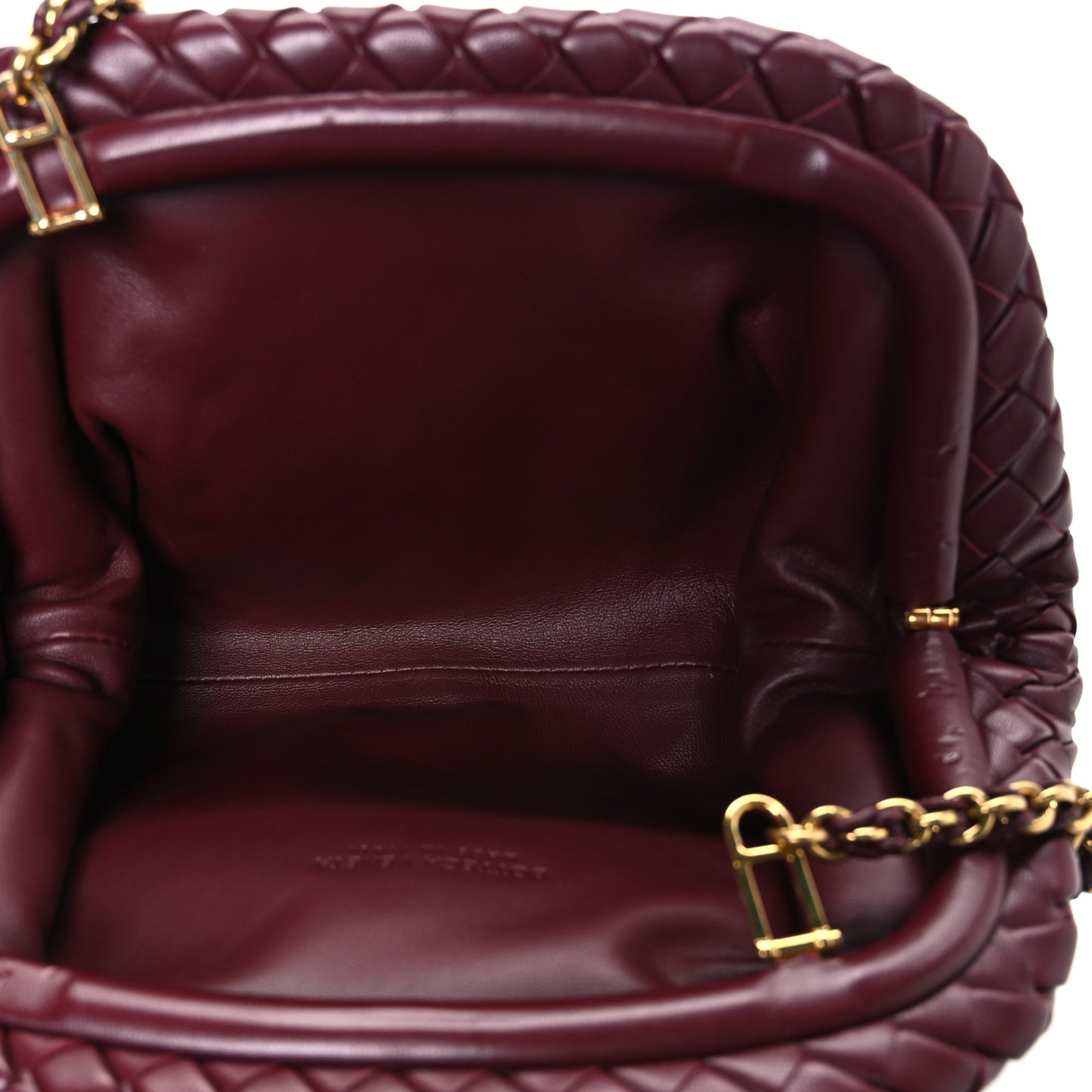 Nappa Intrecciato Small The Lauren 1980 Clutch With Chain Barolo
