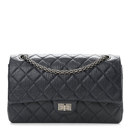 Chanel Aged Calfskin Quilted 2.55 Reissue 226 Flap Navy Blue 1 of 9