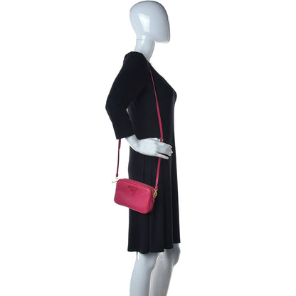 Prada Saffiano Mini Monochrome Camera Crossbody Bag Magenta 2 of 9