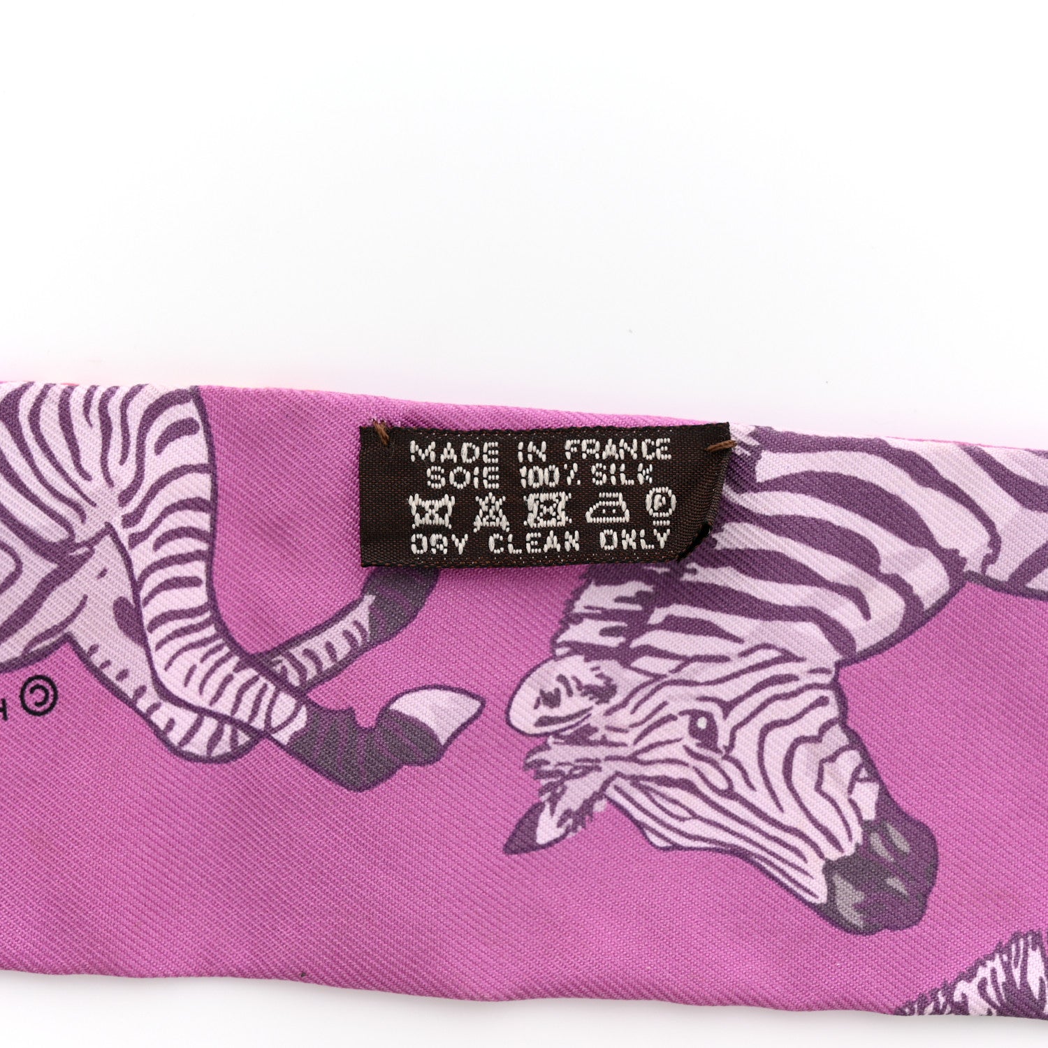 Hermes Silk Les Zebres Twilly Mauve Rose Poudre Parme 3 of 7