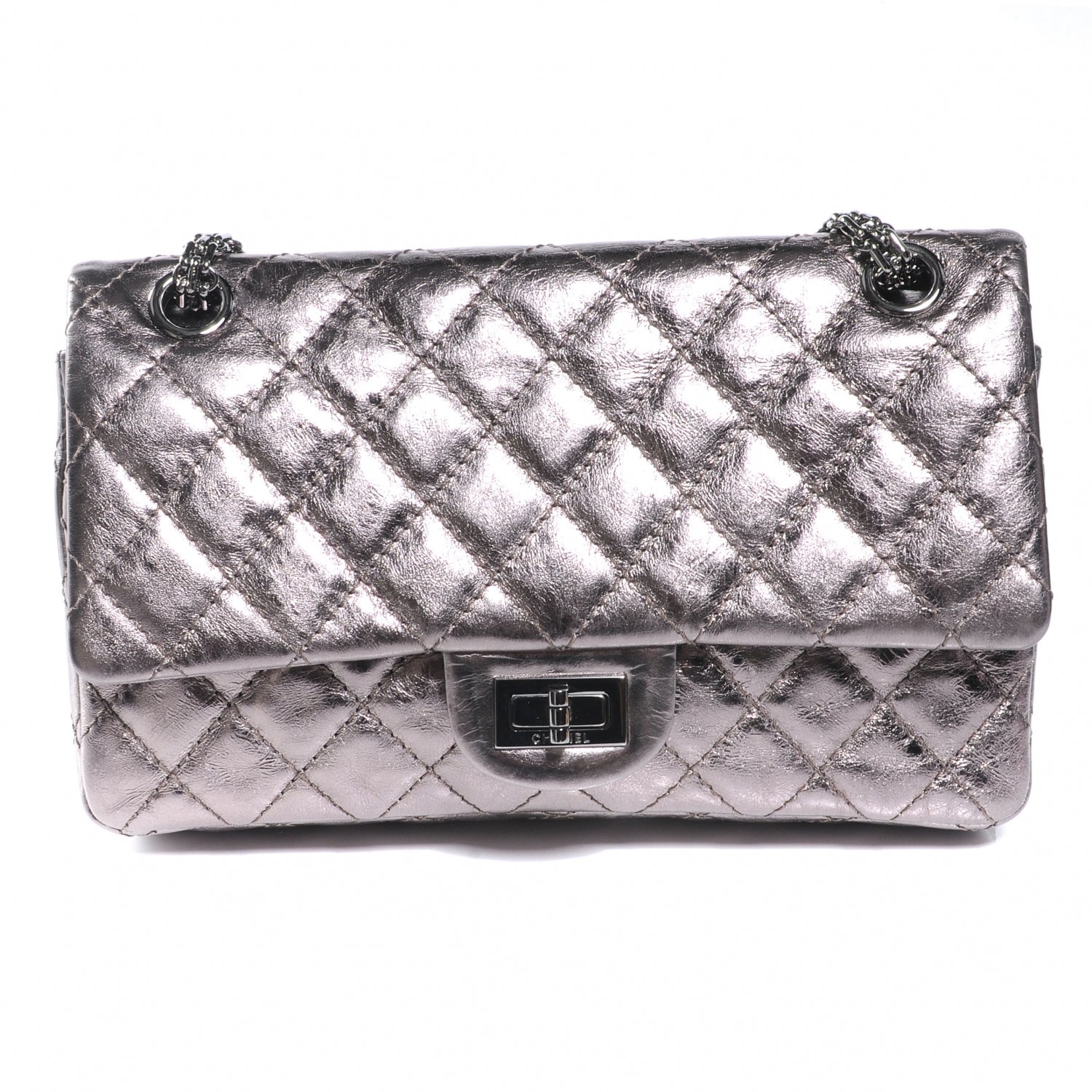 Chanel Aged Calfskin 2.55 Reissue 225 Flap Dark Silver 1 of 7