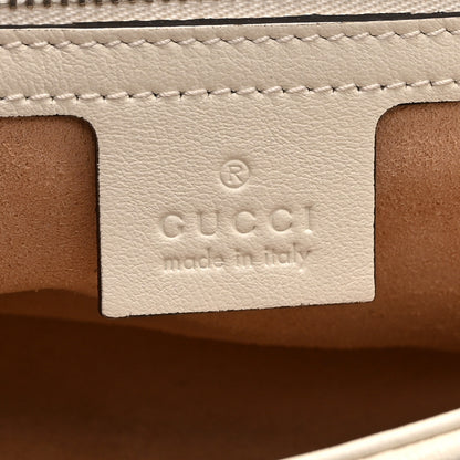 Gucci Vintage Effect Calfskin Matelasse Diagonal Small Torchon GG Marmont Shoulder Bag Blue Agata Mystic White 6 of 12