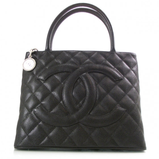 Caviar Medallion Tote Black